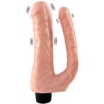 Ultra Soft Realistic Double Penetrator Dildo Vibrator Yumuşak Doku Gerçekçi Çift Taraflı Titreşimli Realistik Yapay Penis - Görsel 2