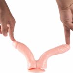 Ultra Soft Realistic Double Penetrator Dildo Yumuşak Doku Gerçekçi Çift Taraflı Realistik Yapay Penis - Görsel 4