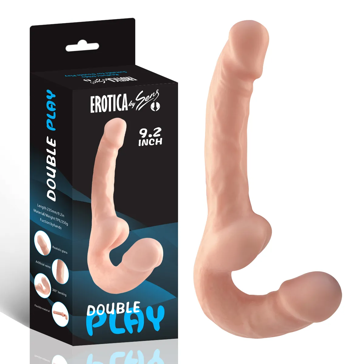 Ultra Soft Realistic Strapless Strap-on Double Dildo Yumuşak Doku Gerçekçi Çift Taraflı Realistik Yapay Penis - 1 Ultra Soft Realistic Strapless Strap-on Double Dildo Yumuşak Doku Gerçekçi Çift Taraflı Realistik Yapay Penis - Görsel 1