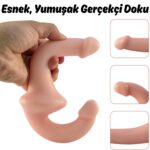 Ultra Soft Realistic Strapless Strap-on Double Dildo Yumuşak Doku Gerçekçi Çift Taraflı Realistik Yapay Penis - Görsel 3