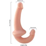 Ultra Soft Realistic Strapless Strap-on Double Dildo Yumuşak Doku Gerçekçi Çift Taraflı Realistik Yapay Penis - Görsel 5