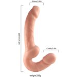 Ultra Soft Realistic Strapless Strap-on Double Dildo Yumuşak Doku Gerçekçi Çift Taraflı Realistik Yapay Penis - Görsel 5