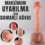 UNIQUE Realistik Dokuda Damarlı Dildo Vantuzlu Gerçekçi Yapay Penis 20 CM - Görsel 2