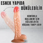UNIQUE Realistik Dokuda Damarlı Dildo Vantuzlu Gerçekçi Yapay Penis 19 CM - Görsel 3