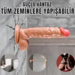 UNIQUE Realistik Dokuda Damarlı Kalın Dildo Vantuzlu Gerçekçi Yapay Penis 23 CM - Görsel 3