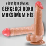 UNIQUE Realistik Dokuda Damarlı Dildo Vantuzlu Gerçekçi Yapay Penis 18 CM - Görsel 4
