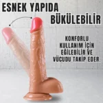 UNIQUE Realistik Dokuda Damarlı Dildo Vantuzlu Gerçekçi Yapay Penis 20 CM - Görsel 4