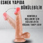 UNIQUE Realistik Dokuda Damarlı Dildo Vantuzlu Gerçekçi Yapay Penis 18 CM - Görsel 5