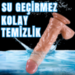UNIQUE Realistik Dokuda Damarlı Kalın Dildo Vantuzlu Gerçekçi Yapay Penis 21 CM - Görsel 6