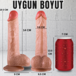 UNIQUE Realistik Dokuda Damarlı Dildo Vantuzlu Gerçekçi Yapay Penis 20 CM - Görsel 7