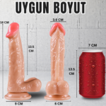 UNIQUE Realistik Dokuda Damarlı Dildo Vantuzlu Gerçekçi Yapay Penis 18 CM - Görsel 8