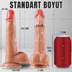UNIQUE Realistik Dokuda Damarlı Dildo Vantuzlu Gerçekçi Yapay Penis 20 CM - Görsel 8
