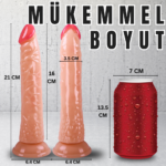 UNIQUE Realistik Dokuda Dildo Vantuzlu Gerçekçi Yapay Penis 21 CM - Görsel 8