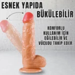 UNIQUE Realistik Dokuda Kalın Damarlı Dildo Vantuzlu Gerçekçi Yapay Penis 20 CM - Görsel 4