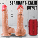UNIQUE Realistik Dokuda Kalın Damarlı Dildo Vantuzlu Gerçekçi Yapay Penis 21 CM - Görsel 8