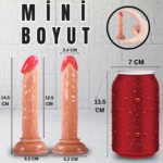 UNIQUE Realistik Dokuda Mini Dildo Vantuzlu Gerçekçi Yapay Penis 14 CM - Görsel 8