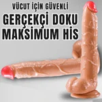UNIQUE XL Realistik Dokuda Damarlı Dildo Vantuzlu Büyük Boy Gerçekçi Yapay Penis 27 CM - Görsel 5