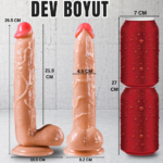 UNIQUE XL Realistik Dokuda Damarlı Dildo Vantuzlu Büyük Boy Gerçekçi Yapay Penis 27 CM - Görsel 8