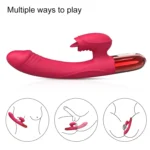 V2 Şarjlı Akıllı Isıtmalı Güçlü Titreşimli G-Spot Klitoris Uyarıcı Yapay Penis 2 in 1 Dil Vibratör - Görsel 2