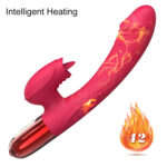 V2 Şarjlı Akıllı Isıtmalı Güçlü Titreşimli G-Spot Klitoris Uyarıcı Yapay Penis 2 in 1 Dil Vibratör - Görsel 6
