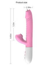 V30 - Şarjlı Akıllı Isıtmalı İleri Geri ve Dil Hareketli G-Spot ve Klitoris Emiş Uyarıcı 2 in 1 Rabbit Vibratör - Görsel 8