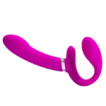 Şarjlı Strapless Strapon Titreşimli Dildo G Nokta Klitoris Uyarıcı Giyilebilir 2 in 1 Çift Vibratörü - Görsel 3