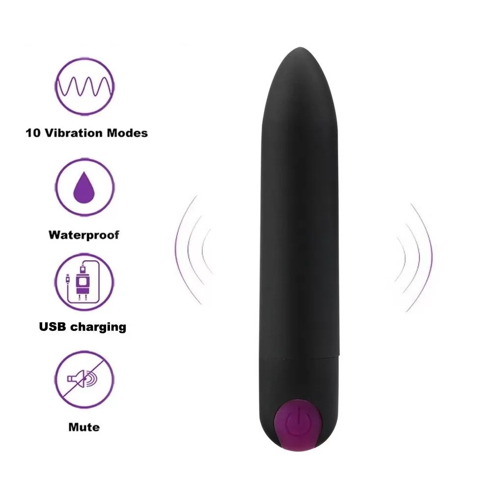 Şarjlı Ultra Güçlü 10 Titreşim Modlu Su Geçirmez Kolay Taşınabilir Bullet Mini Vibratör - 1 Şarjlı Ultra Güçlü 10 Titreşim Modlu Su Geçirmez Kolay Taşınabilir Bullet Mini Vibratör - Görsel 1