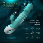 Wave Şarjlı Tutma Halkalı Güçlü Titreşimli G Nokta ve Klitoris Uyarıcı 2 in 1 Rabbit Vibratör - Görsel 4