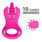 WIND MAGIC Testis ve Penis Halkalı Klitoris Uyarıcı Çiftler İçin Dil Vibratör - Görsel 3