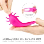WIND MAGIC Testis ve Penis Halkalı Klitoris Uyarıcı Çiftler İçin Dil Vibratör - Görsel 4